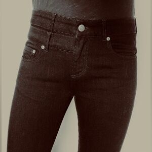 Alexander McQueen Black Jeans double asymmetrical waist band and tonal blocking